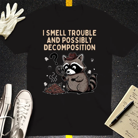 Detective Raccoon T-Shirt - Black