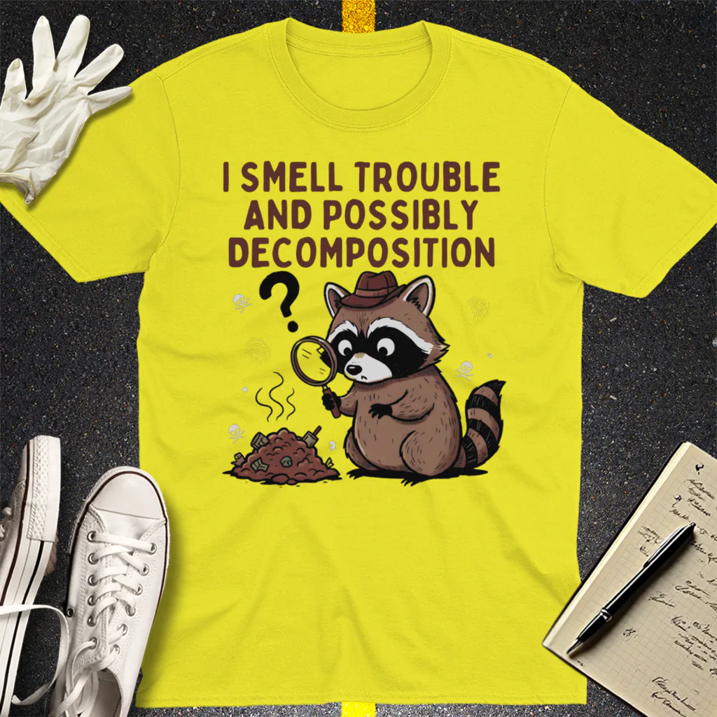 Detective Raccoon T-Shirt - Cornsilk