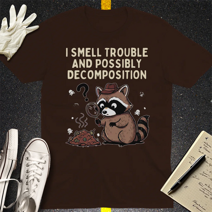 Detective Raccoon T-Shirt - Dark Chocolate