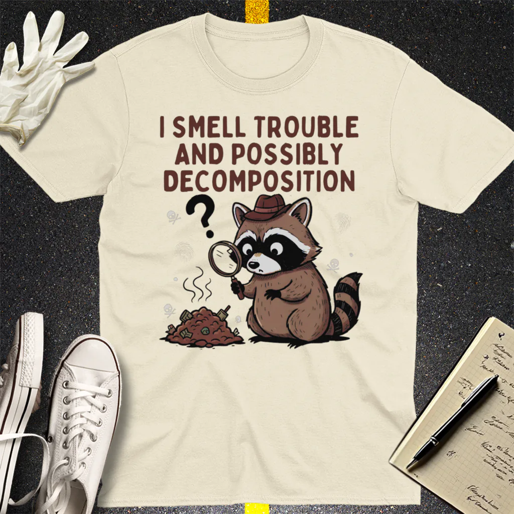 Detective Raccoon T-Shirt - Natural