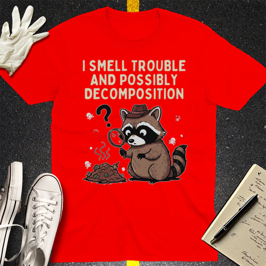 Detective Raccoon T-Shirt - Red