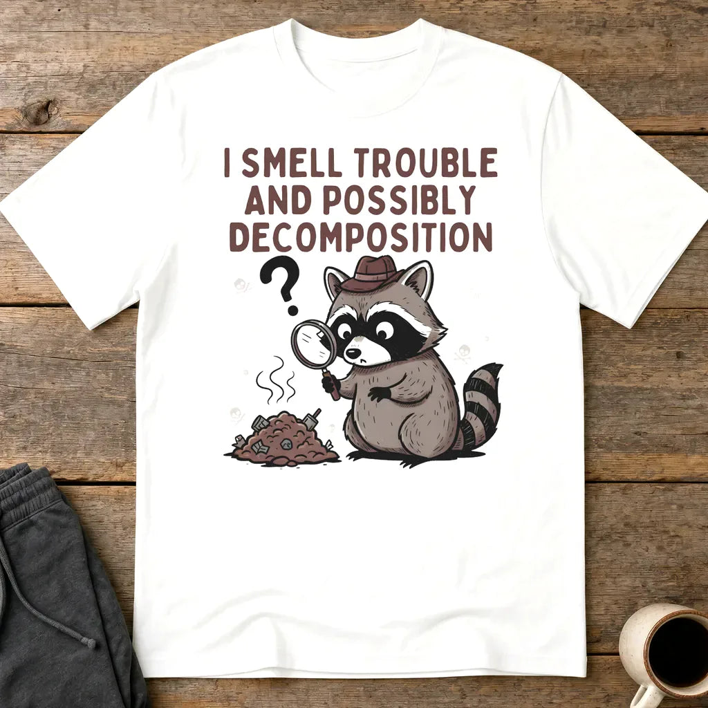 Detective Raccoon T-Shirt - White