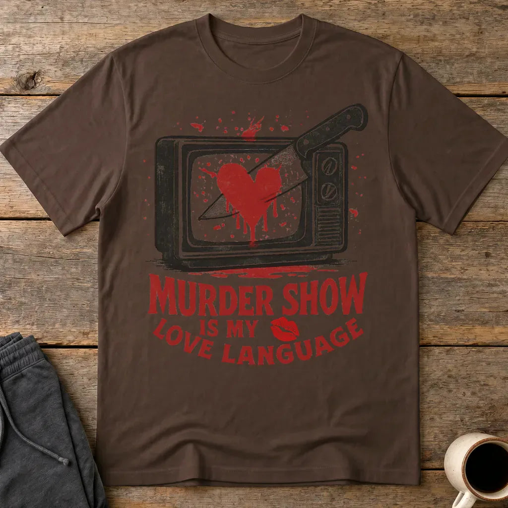 Murder Show Love Language T-Shirt - Dark Chocolate
