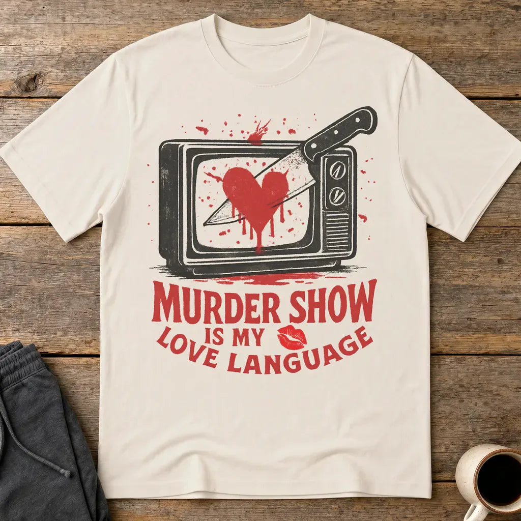 Murder Show Love Language T-Shirt - Ice Grey