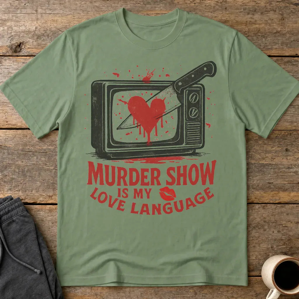 Murder Show Love Language T-Shirt - Military Green