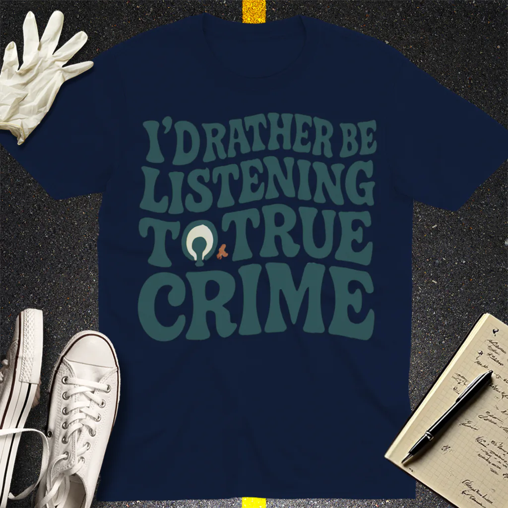 True Crime Obsession T-Shirt - Navy