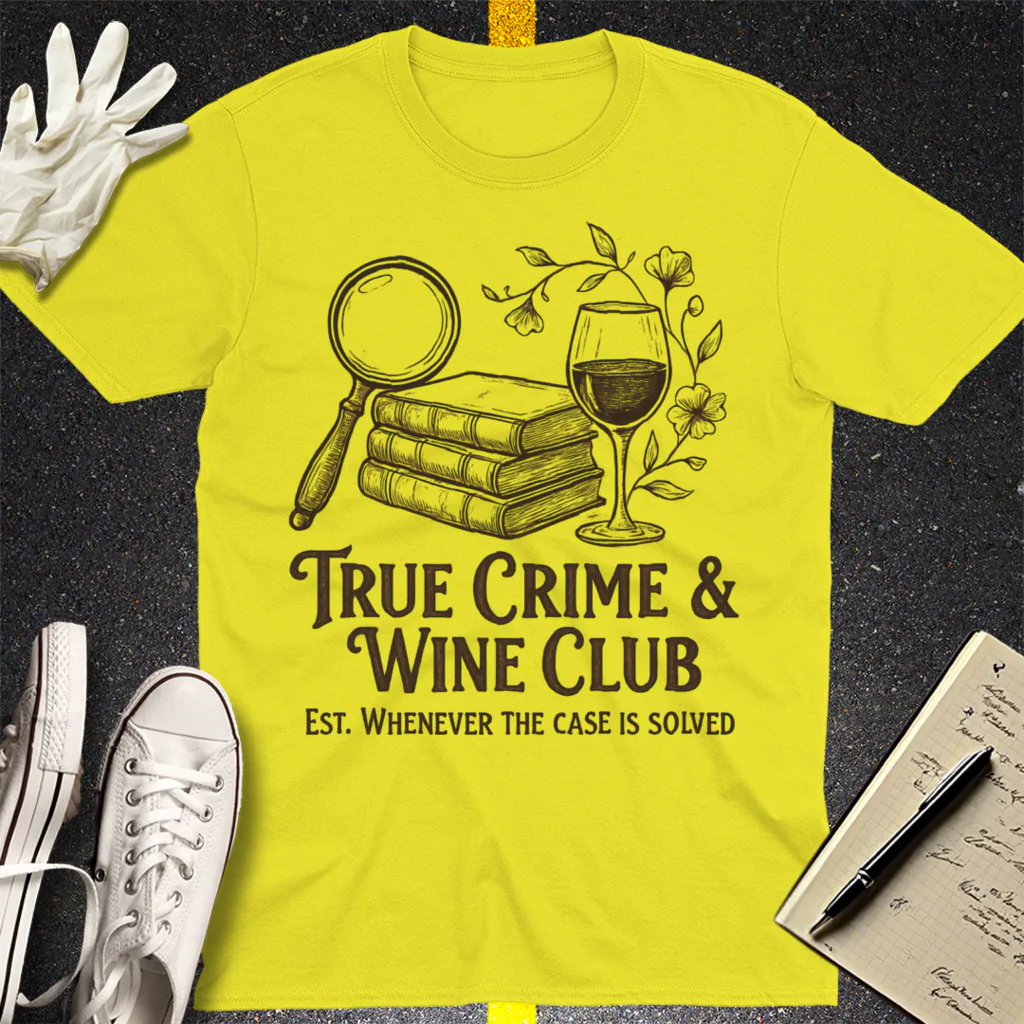 True Crime & Wine Club T-Shirt - Cornsilk