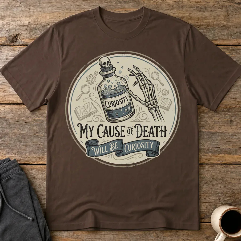 Curiosity Killed Me T-Shirt - Dark Chocolate