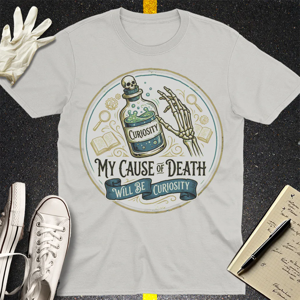 Curiosity Killed Me T-Shirt - Ice Grey