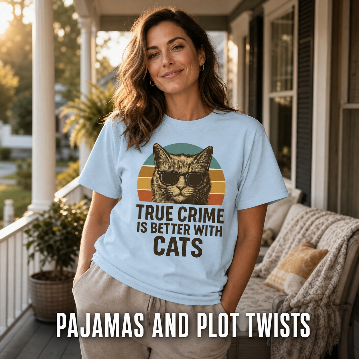 True Crime Cat Vibes T-Shirt_active_outdoor