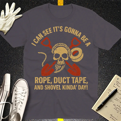 Rope, Duct Tape, and Shovel T-Shirt - Charcoal