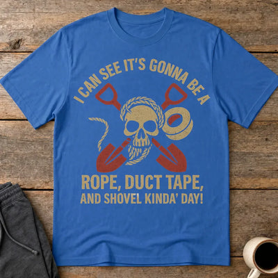 Rope, Duct Tape, and Shovel T-Shirt - Royal