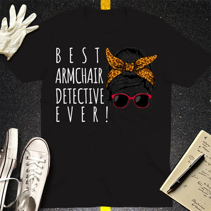 Messy Bun Detective T-Shirt - Black