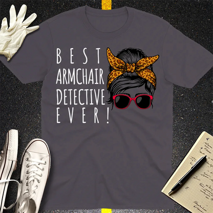 Messy Bun Detective T-Shirt - Charcoal