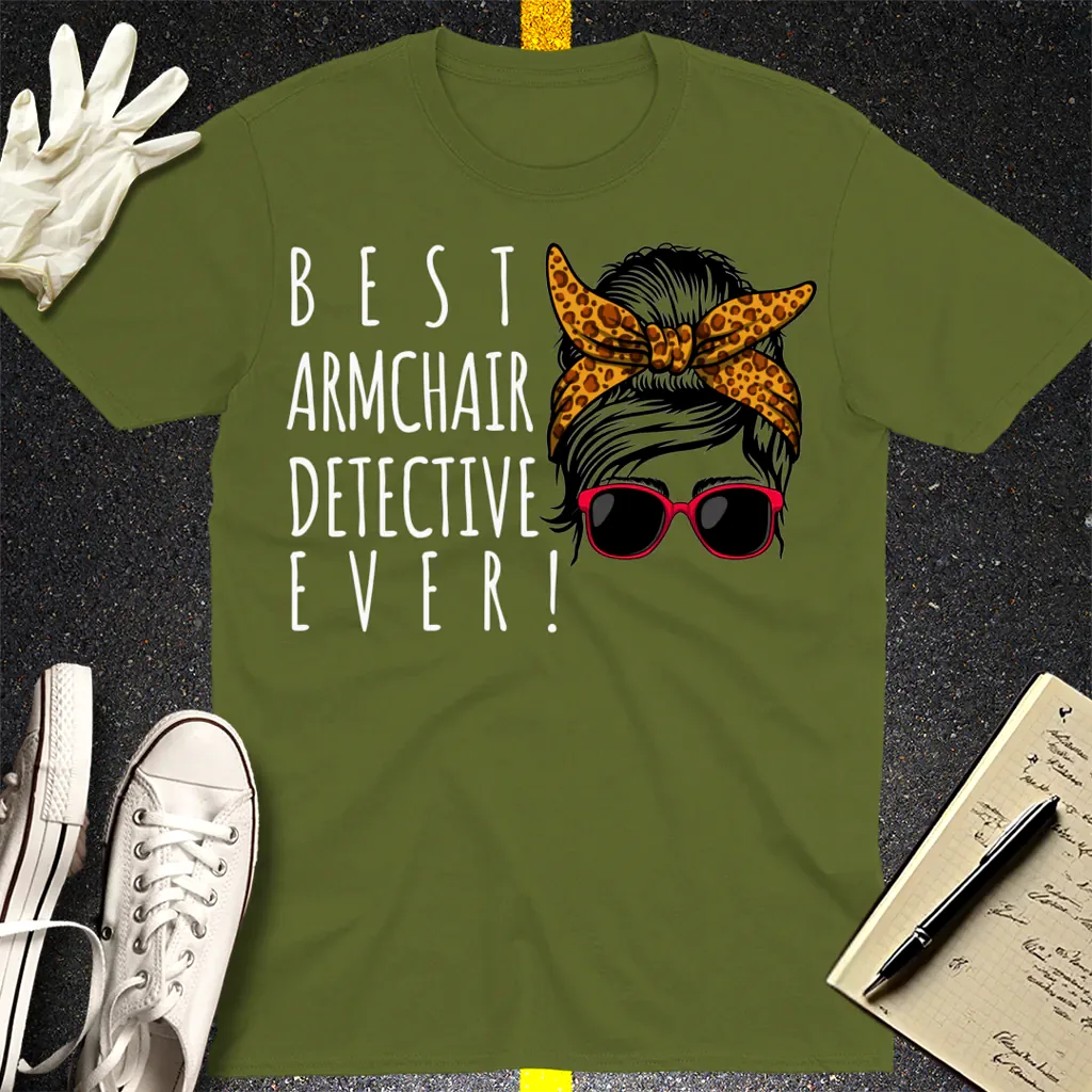 Messy Bun Detective T-Shirt - Military Green