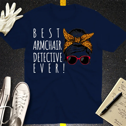 Messy Bun Detective T-Shirt - Navy