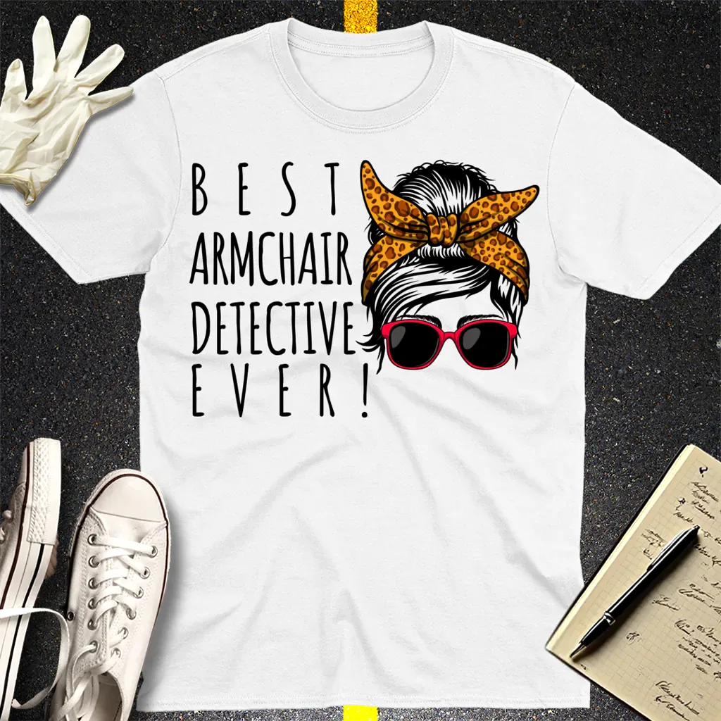 Messy Bun Detective T-Shirt - White