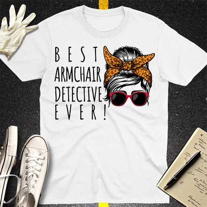 Messy Bun Detective T-Shirt - White