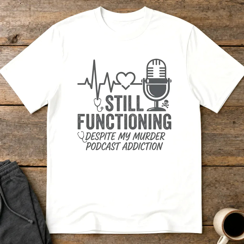 Still Functioning Murder Podcast T-Shirt - White