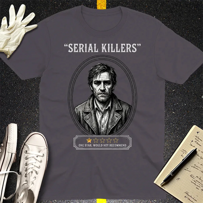 One Star Serial Killer T-Shirt - Charcoal