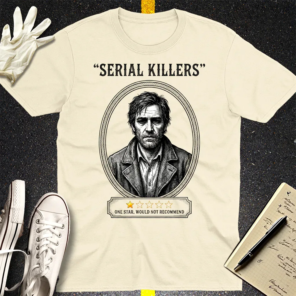 One Star Serial Killer T-Shirt - Natural