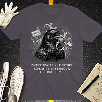 True Crime Raven T-Shirt - Charcoal