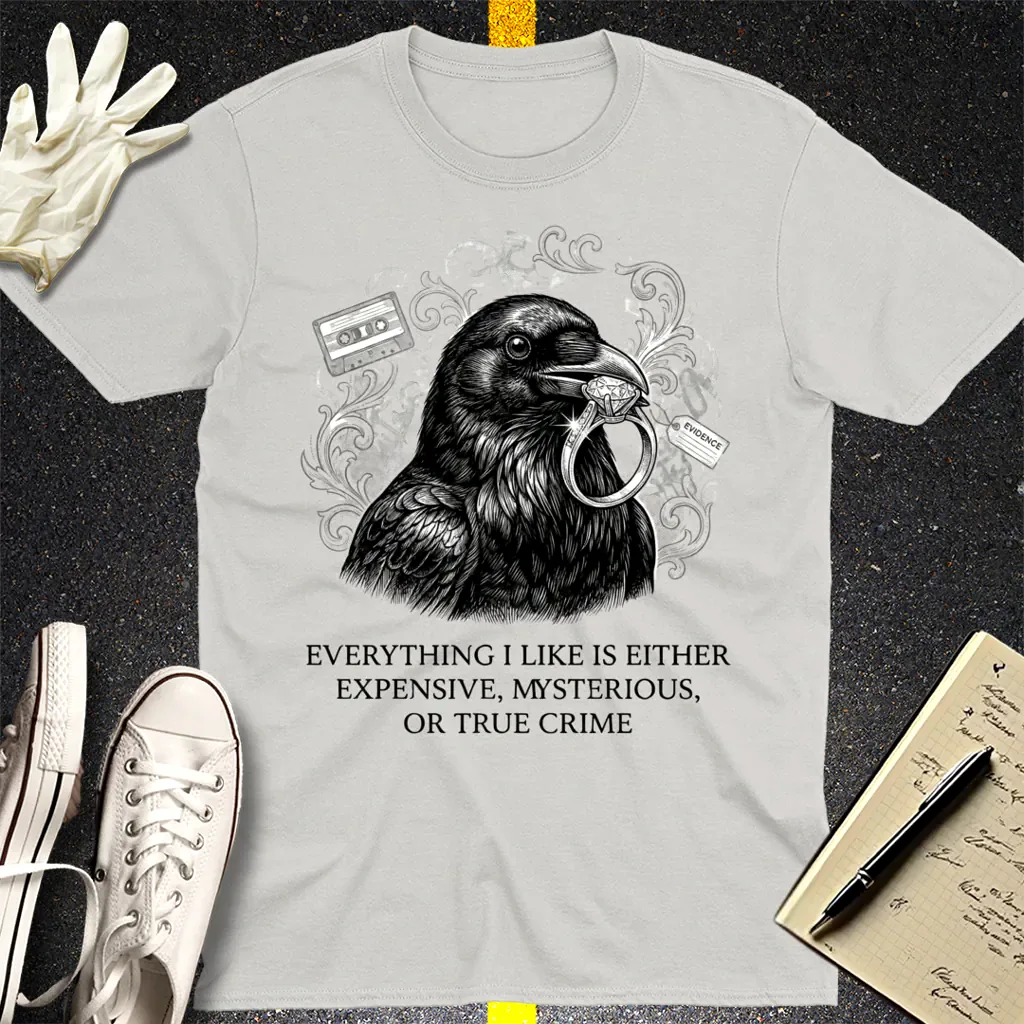 True Crime Raven T-Shirt - Ice Grey