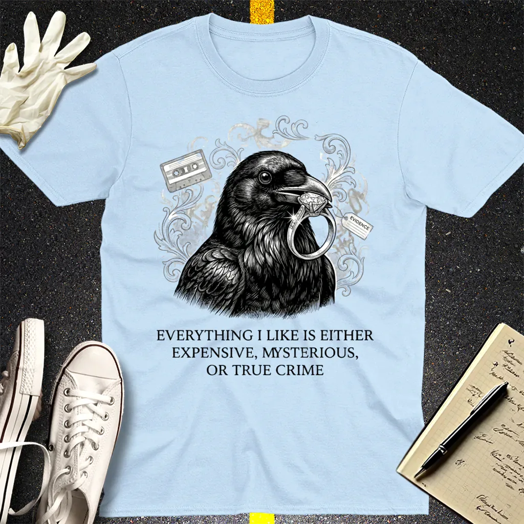 True Crime Raven T-Shirt - Light Blue