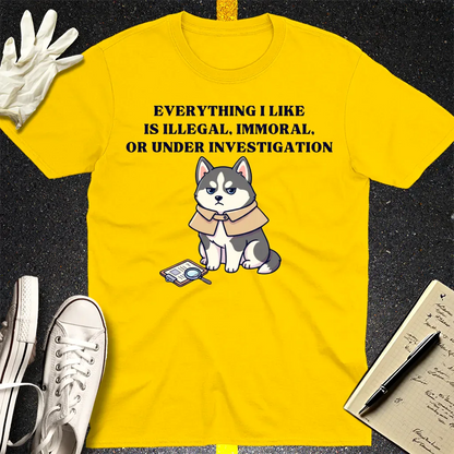 Illegal Husky Detective T-Shirt - Daisy