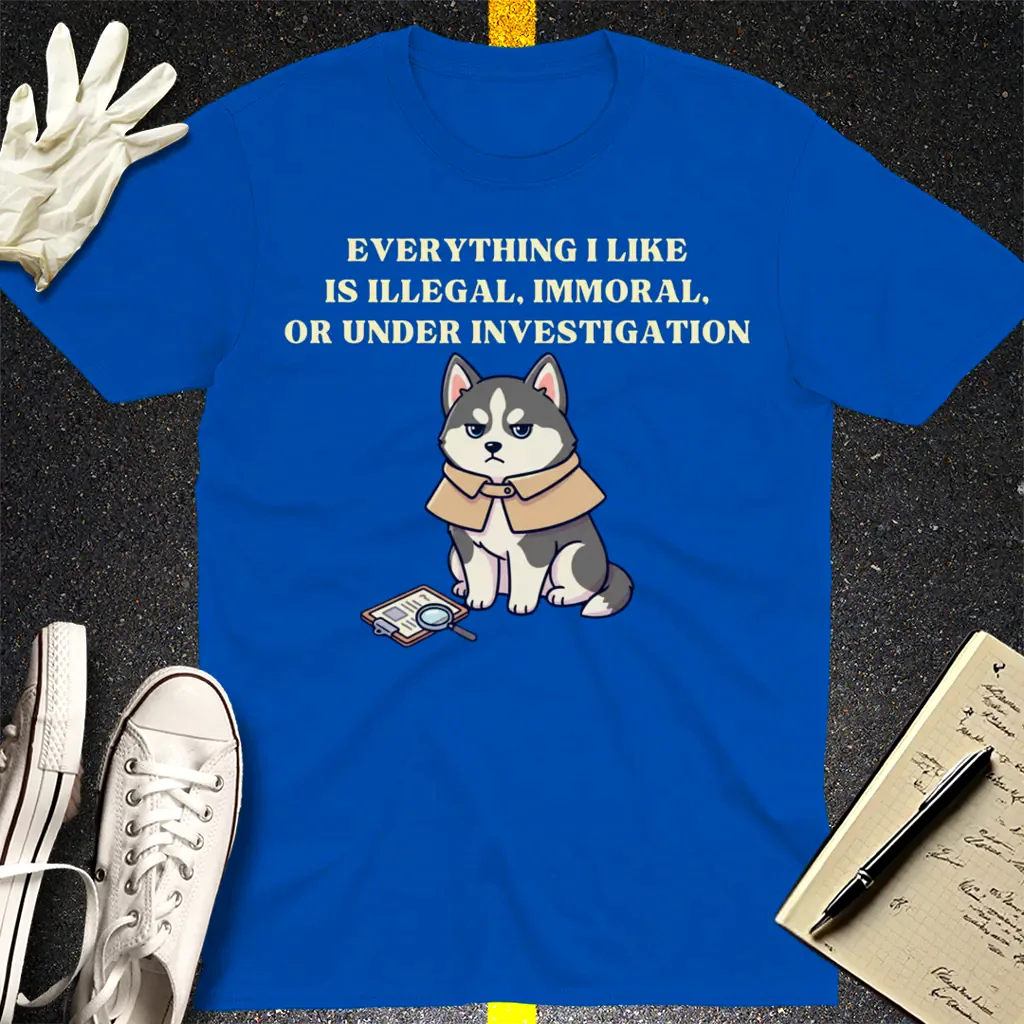 Illegal Husky Detective T-Shirt - Royal