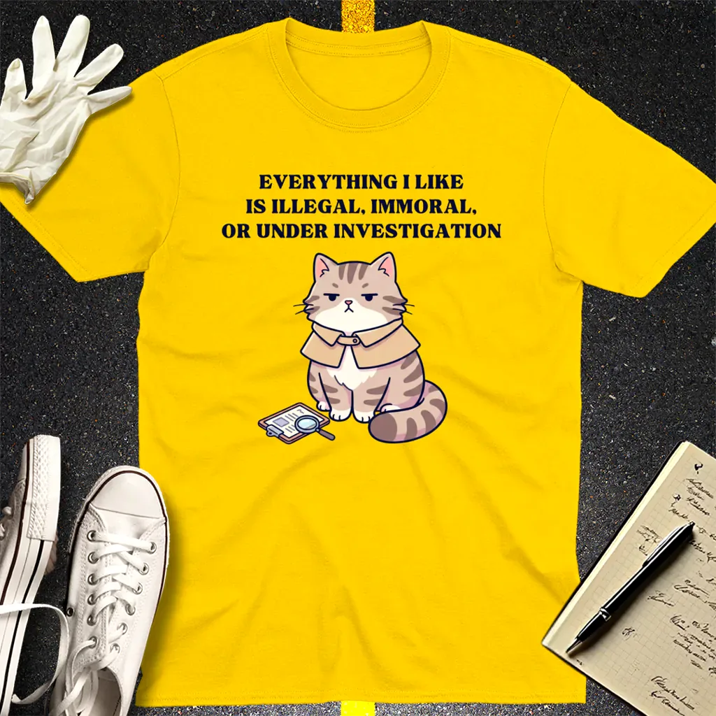 Illegal Cat Detective T-Shirt - Daisy