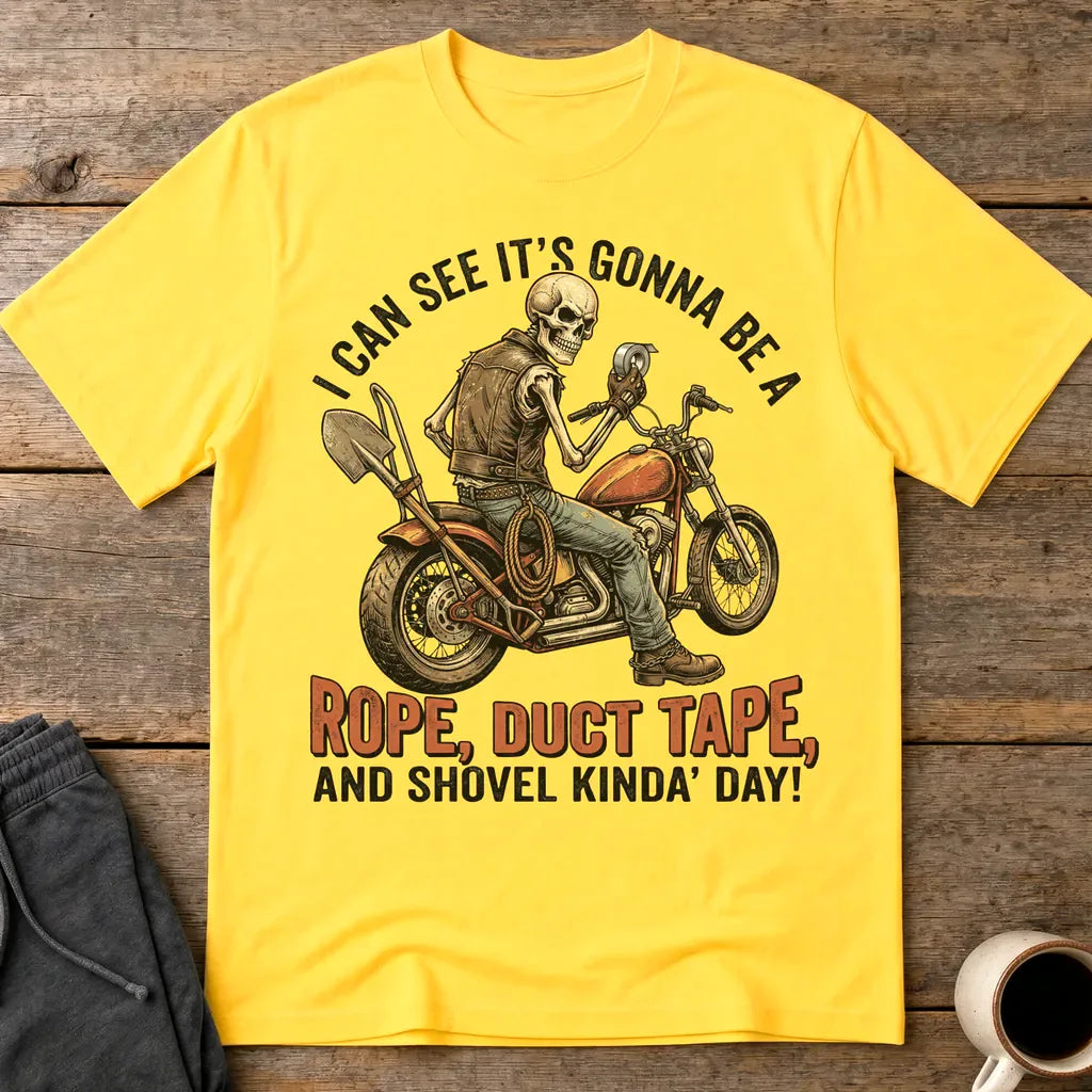 Biker Rope, Duct Tape & Shovel T-Shirt - Daisy