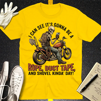 Biker Rope, Duct Tape & Shovel T-Shirt - Daisy