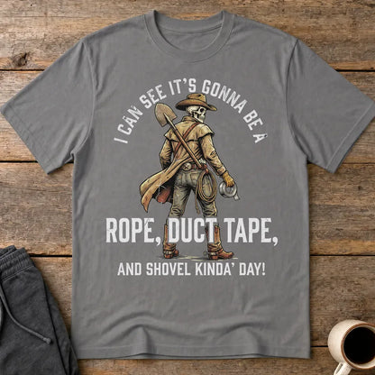 Rope, Duct Tape, and Shovel T-Shirt - Charcoal