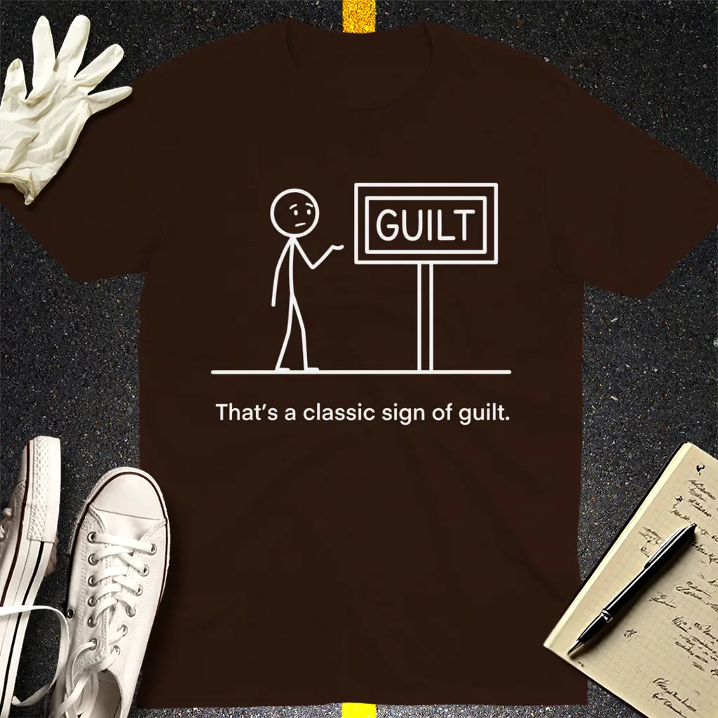 Classic Sign of Guilt T-Shirt - Dark Chocolate