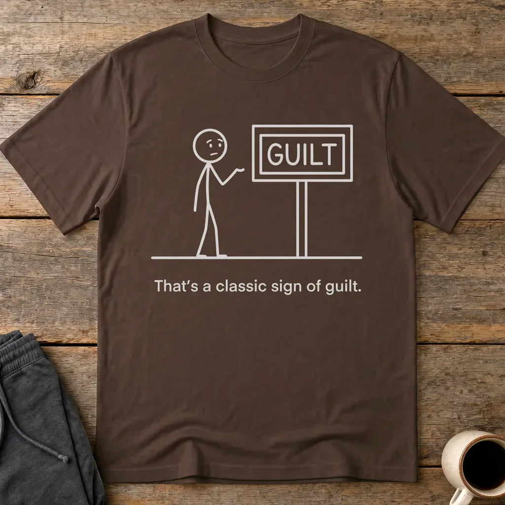 Classic Sign of Guilt T-Shirt - Dark Chocolate
