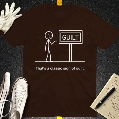 Classic Sign of Guilt T-Shirt - Dark Chocolate