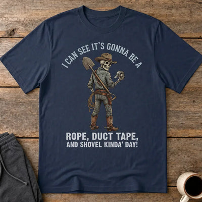Rope, Duct Tape & Shovel T-Shirt - Navy