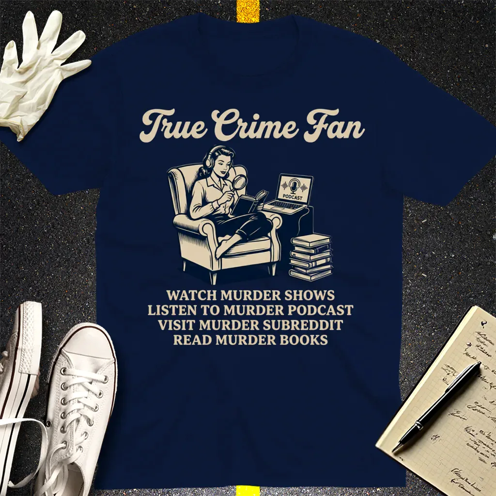 True Crime Fan T-Shirt - Navy