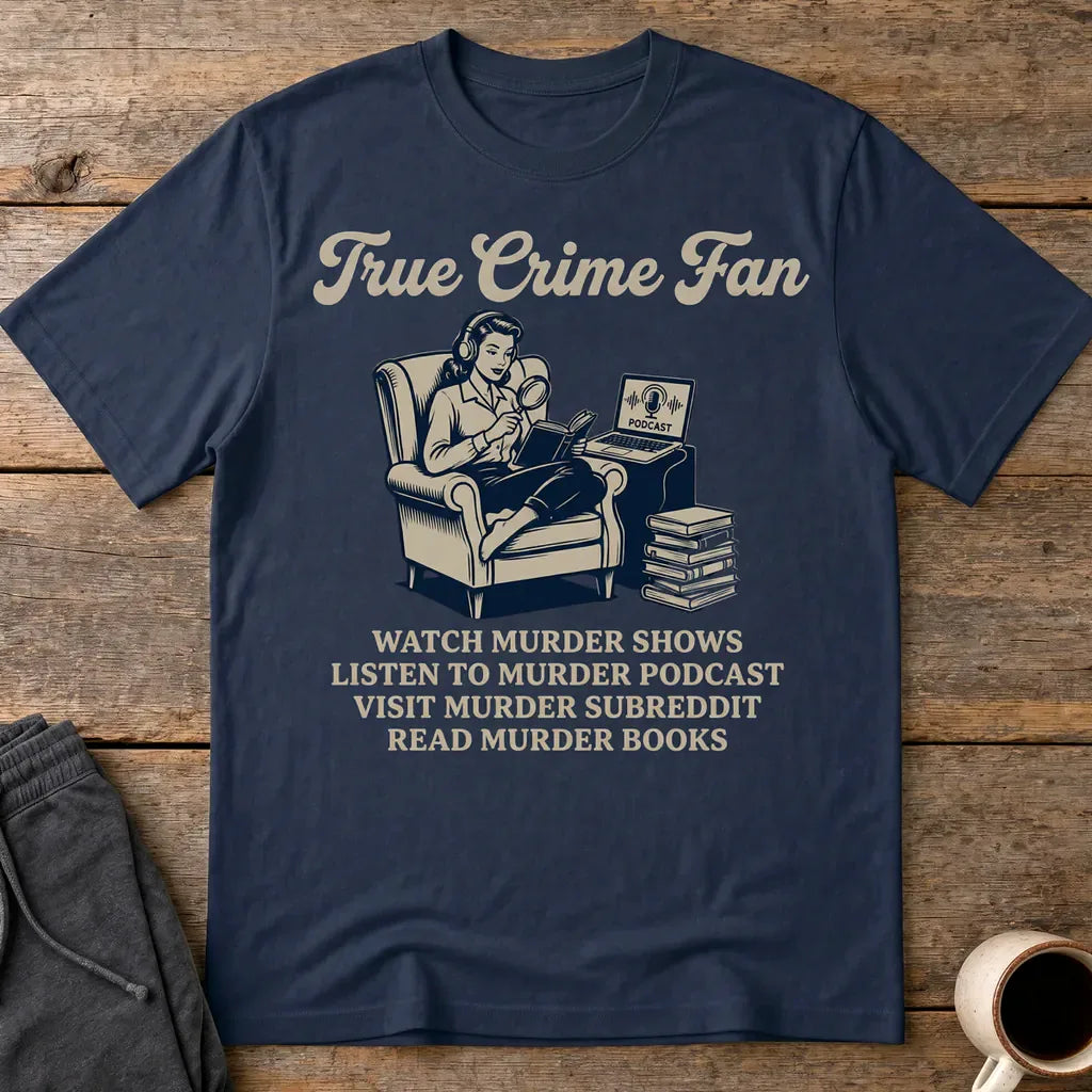 True Crime Fan T-Shirt - Navy
