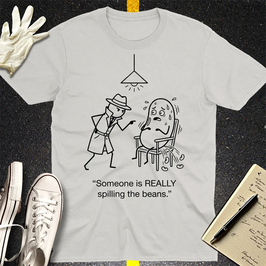 Spilling the Beans T-Shirt - Ice Grey