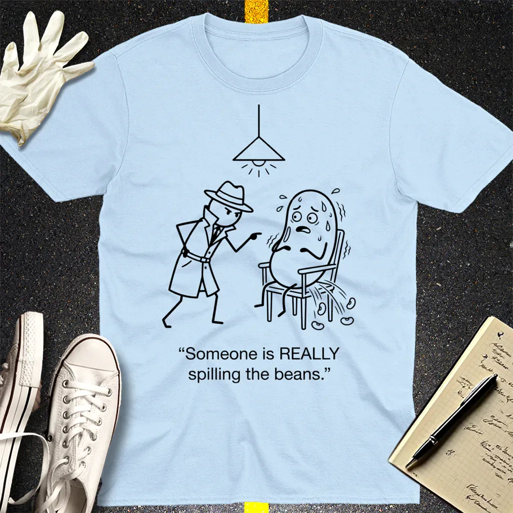 Spilling the Beans T-Shirt - Light Blue