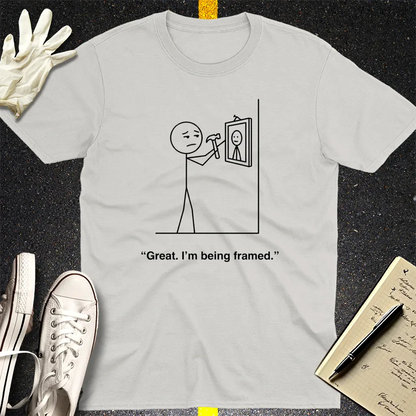 I'm Being Framed T-Shirt - Ice Grey