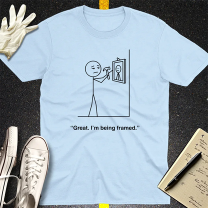 I'm Being Framed T-Shirt - Light Blue