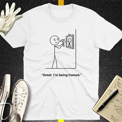 I'm Being Framed T-Shirt - White