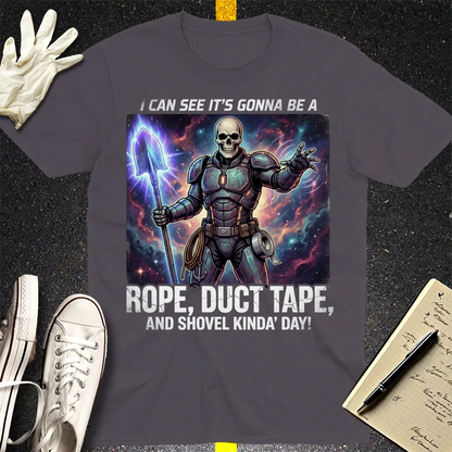 Rope, Duct Tape & Shovel T-Shirt - Charcoal