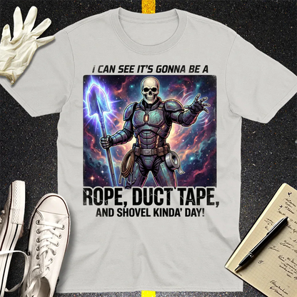 Rope, Duct Tape & Shovel T-Shirt - Ice Grey