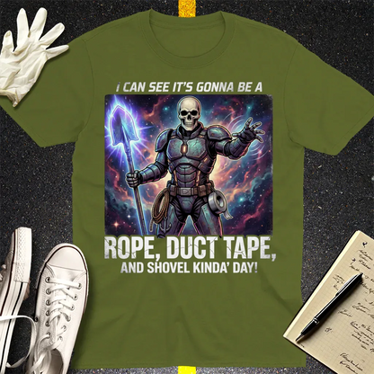 Rope, Duct Tape & Shovel T-Shirt - Military Green