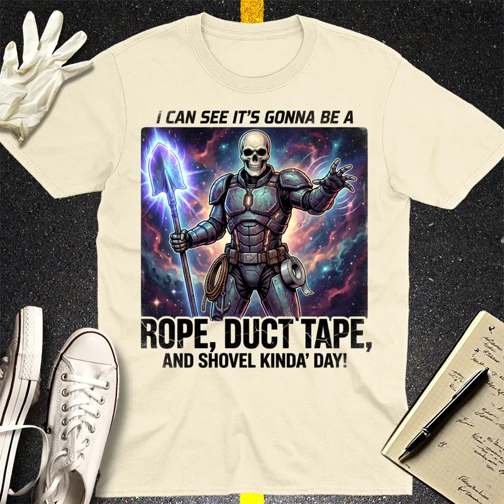 Rope, Duct Tape & Shovel T-Shirt - Natural