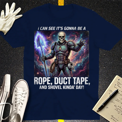 Rope, Duct Tape & Shovel T-Shirt - Navy